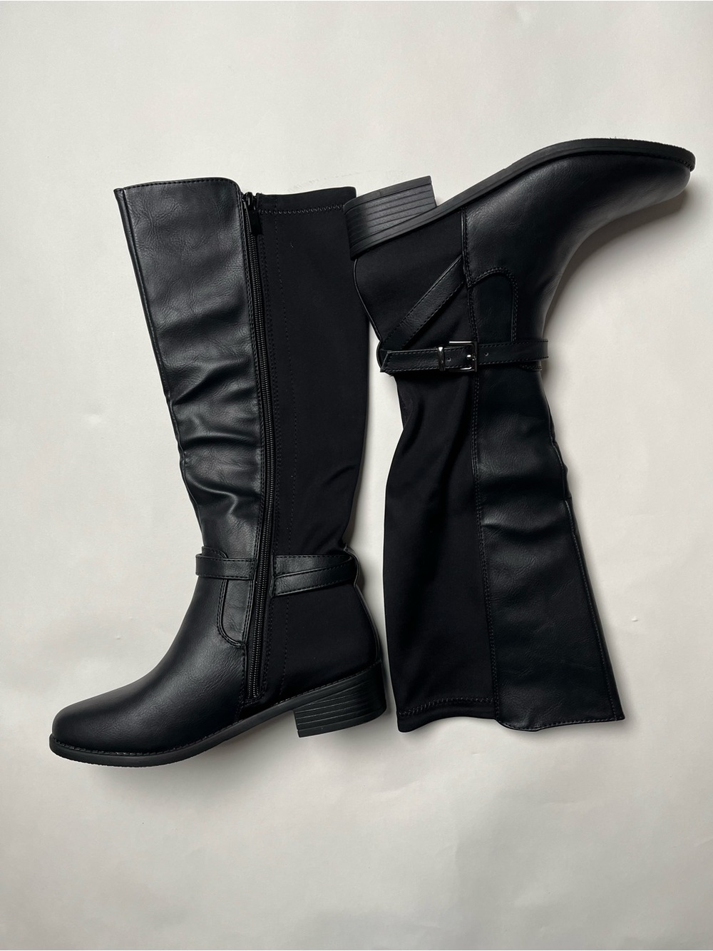 Black Metcalf Boots with Side Zip and Buckle